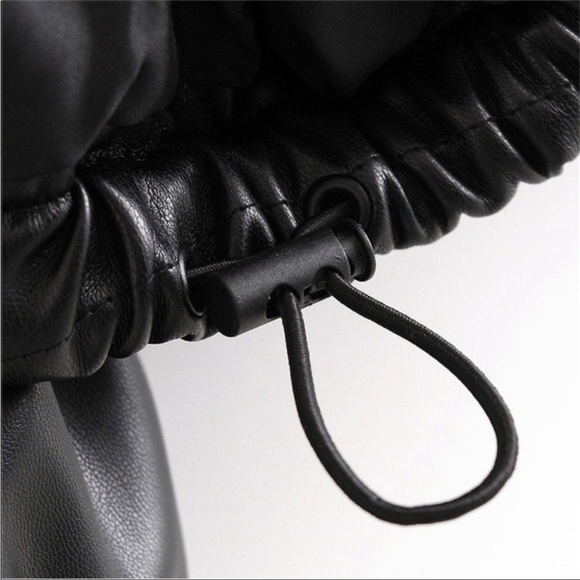 Faux Leather Puffer Jacket - Picture 8 of 9